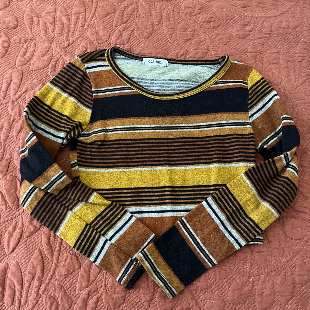 CLE Multicolor Striped Knit Top